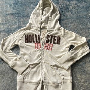 Hollister double zip 3/4 sleeve zip up hoodie